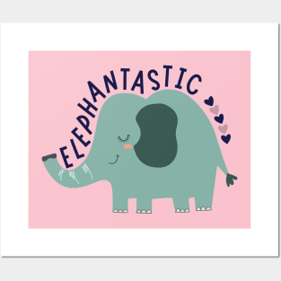 Cute Cartoon Animal Elephant Design Posters and Art